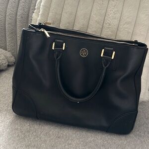 Tory Burch Tote Handbag Black Logo